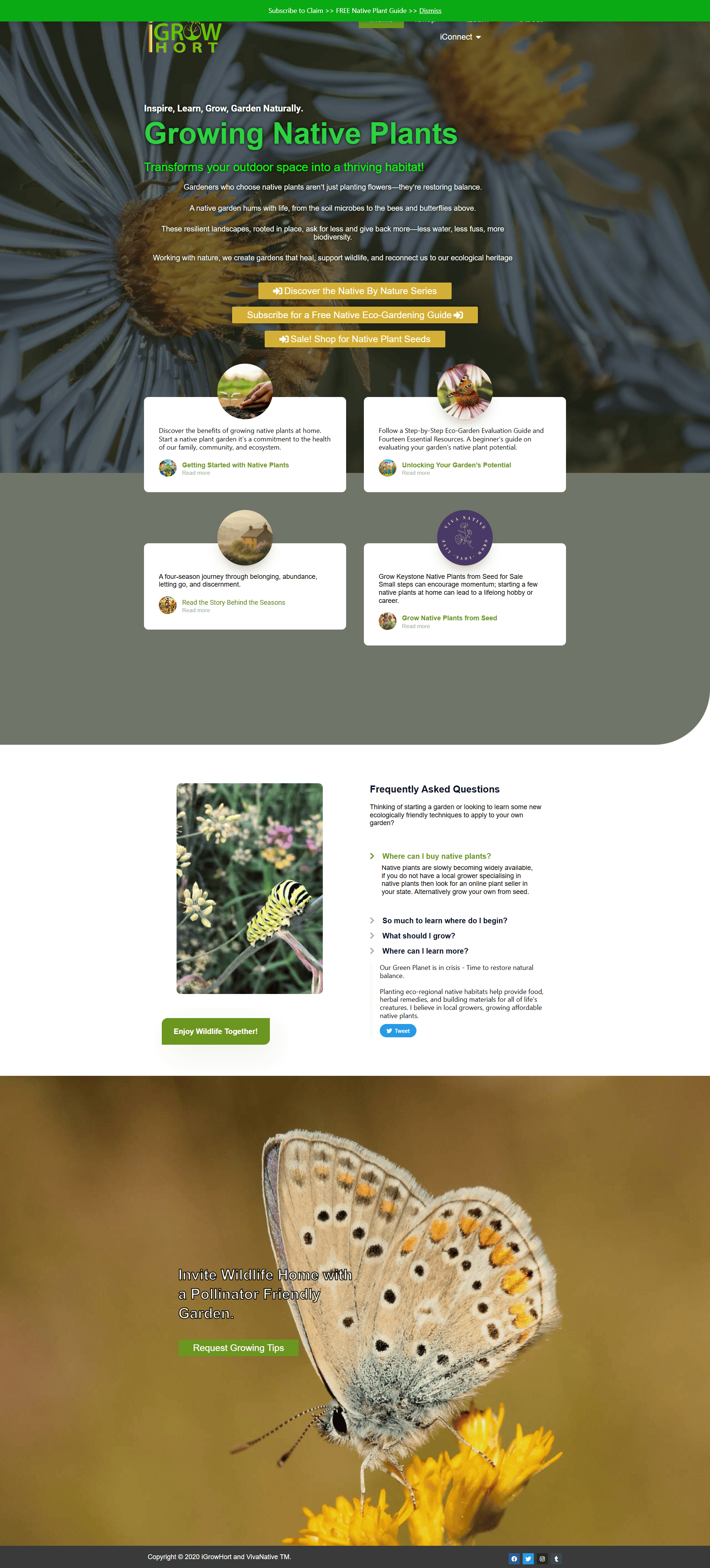 The iGrowHort website before the redesign
